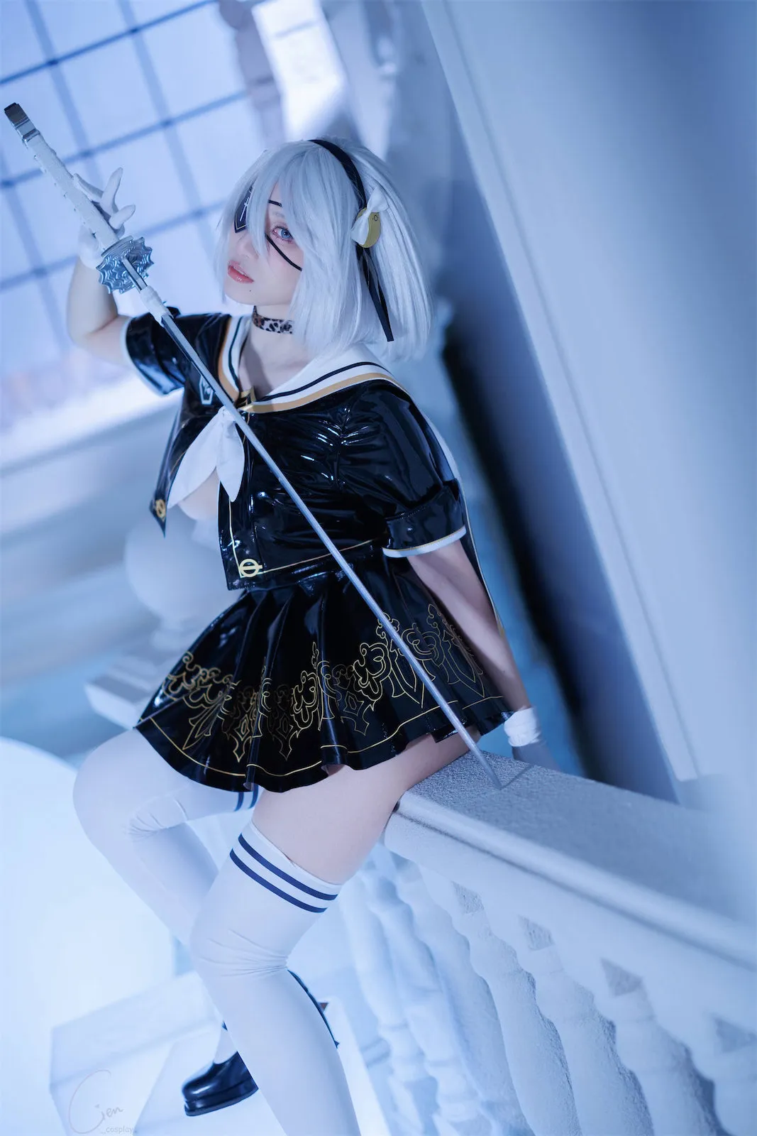 平台词与Cosplay内容风格更新介绍 白发角色Cosplay服装与道具造型照片