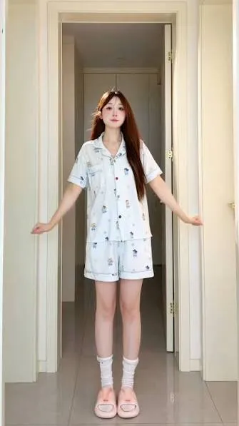 抖音主页与写真风格更新线索 室内浅色服装照片