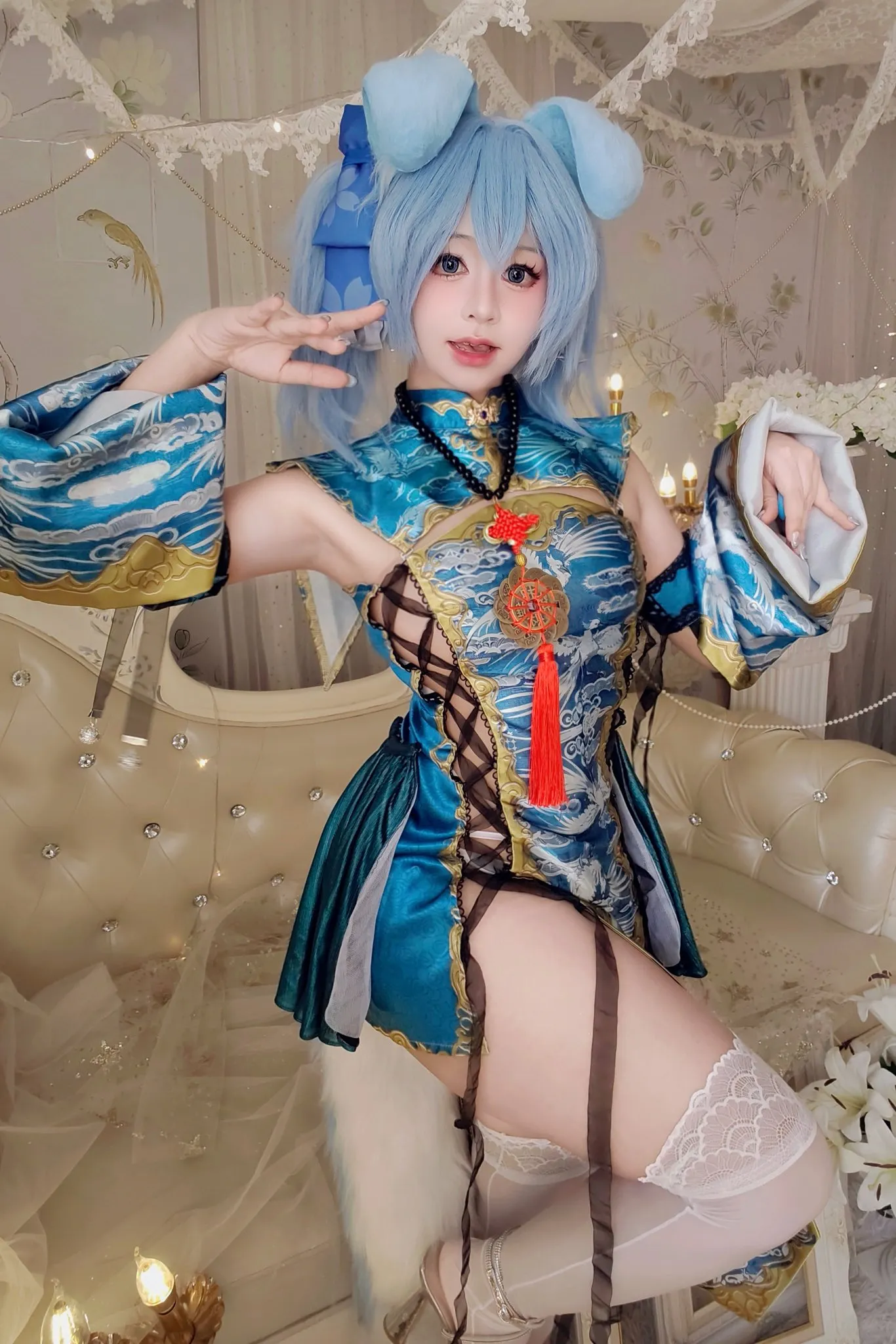 cosplay平台线索与写真风格更新观察 蓝色角色服装cosplay造型