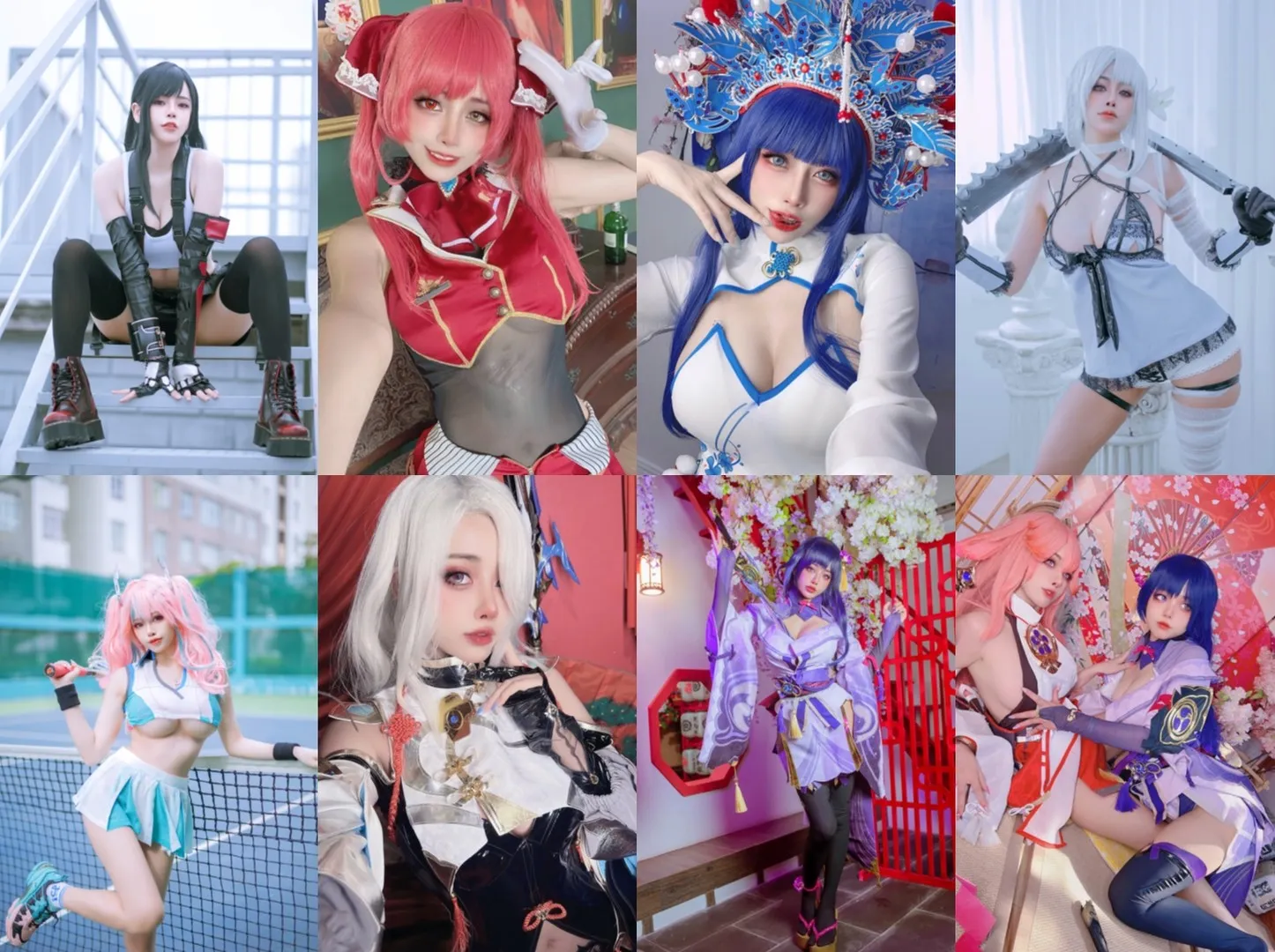 Instagram与社媒平台线索 多组角色Cosplay造型组合图片