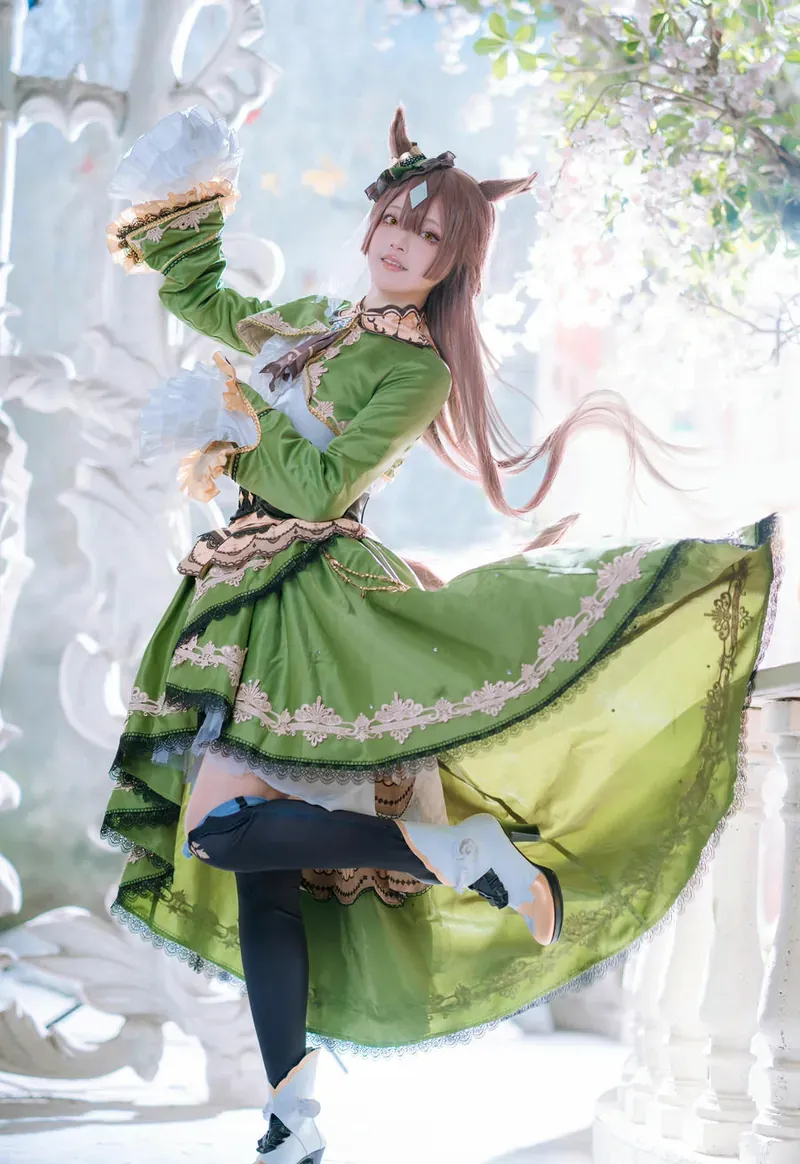 平台信息与公开作品方向整理 绿色角色服装cosplay照片